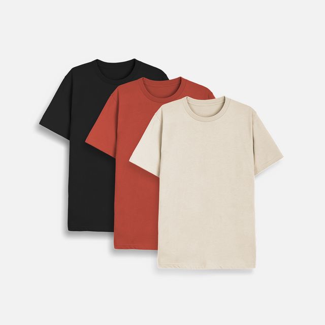 Men's Plain Organic T-shirt - 3 Pack diffrent colors light weight